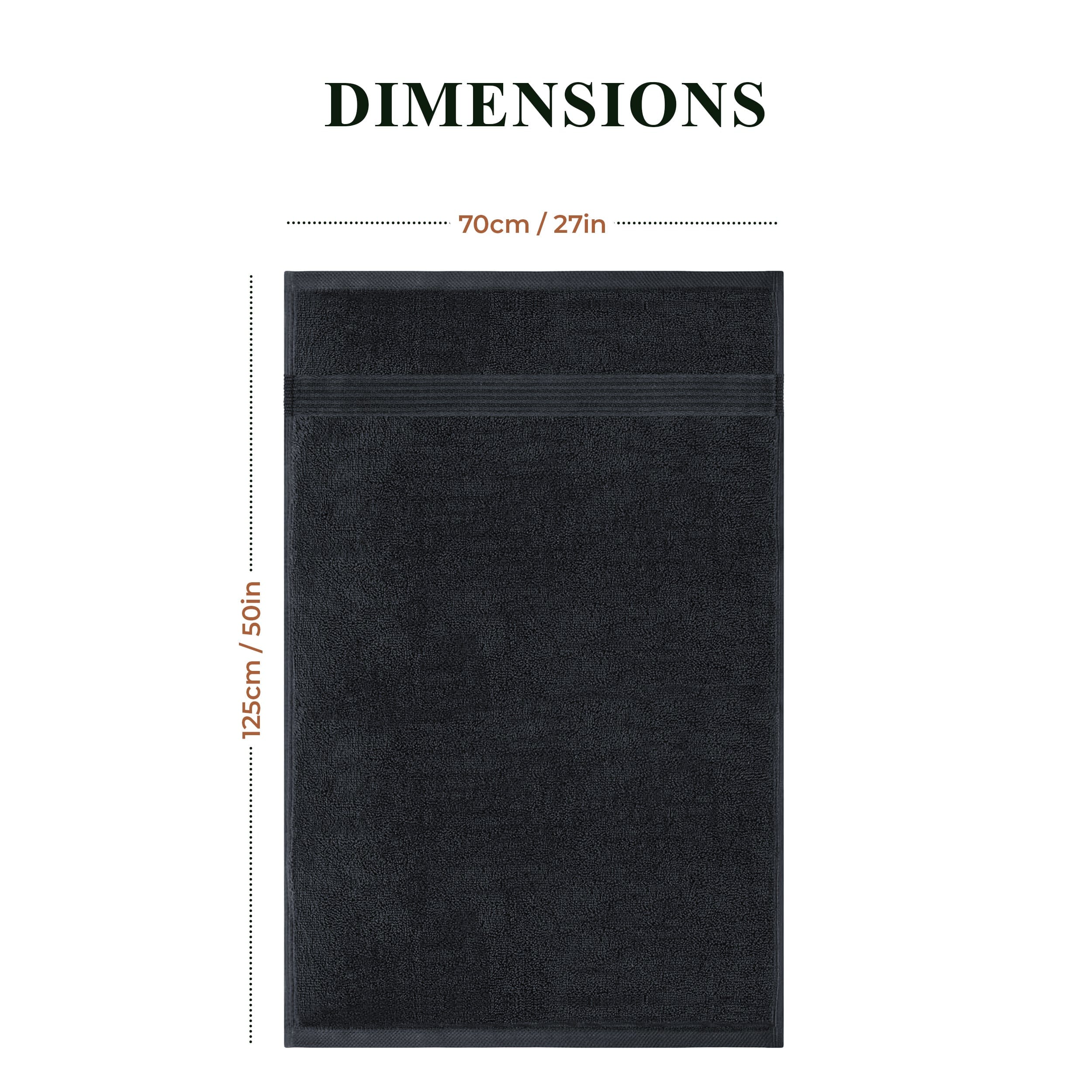 Rhodes Towel Black 100% Cotton Hotel Quality Soft Super Absorbent Hand Bath Towels, Sheets & Face Cloths by OLIVIA ROCCO