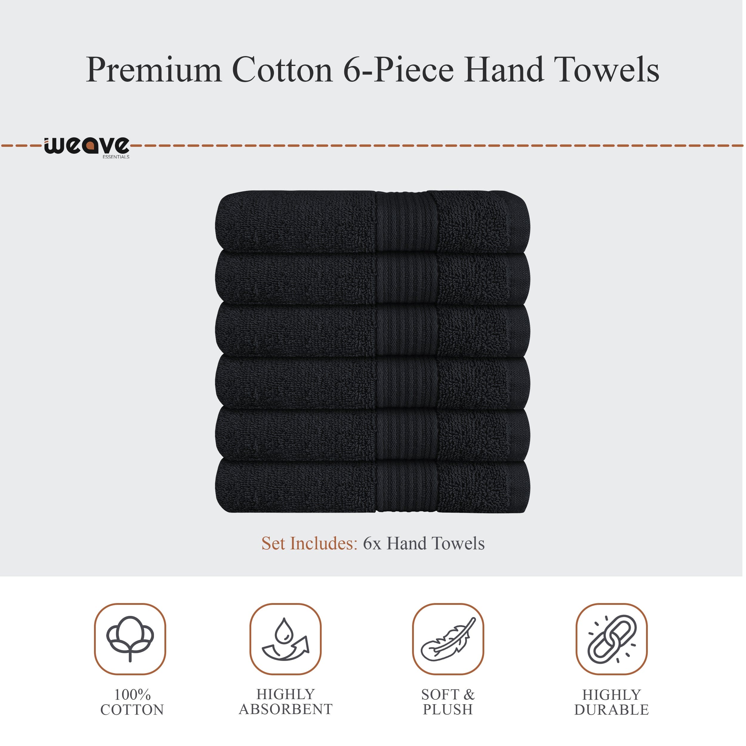 Rhodes Towel Black 100% Cotton Hotel Quality Soft Super Absorbent Hand Bath Towels, Sheets & Face Cloths by OLIVIA ROCCO