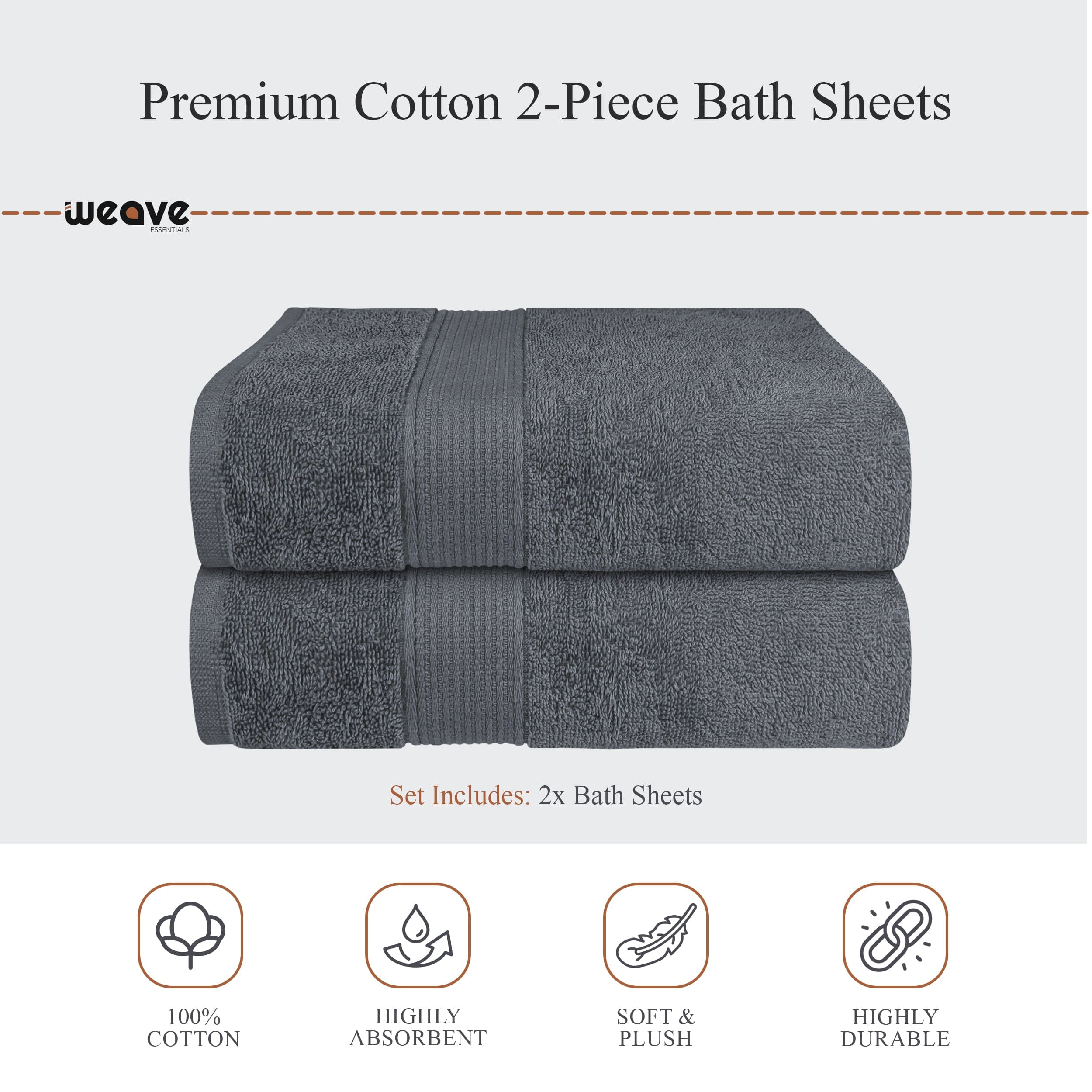 Rhodes Towel Grey 100% Cotton Hotel Quality Soft Super Absorbent Hand Bath Towels, Sheets & Face Cloths by OLIVIA ROCCO