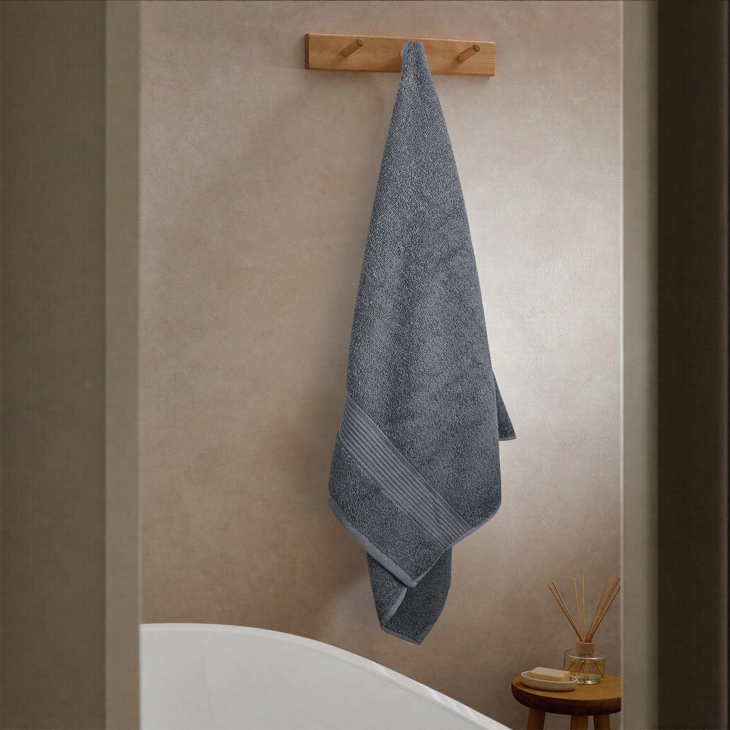 Rhodes Towel Grey 100% Cotton Hotel Quality Soft Super Absorbent Hand Bath Towels, Sheets & Face Cloths by OLIVIA ROCCO