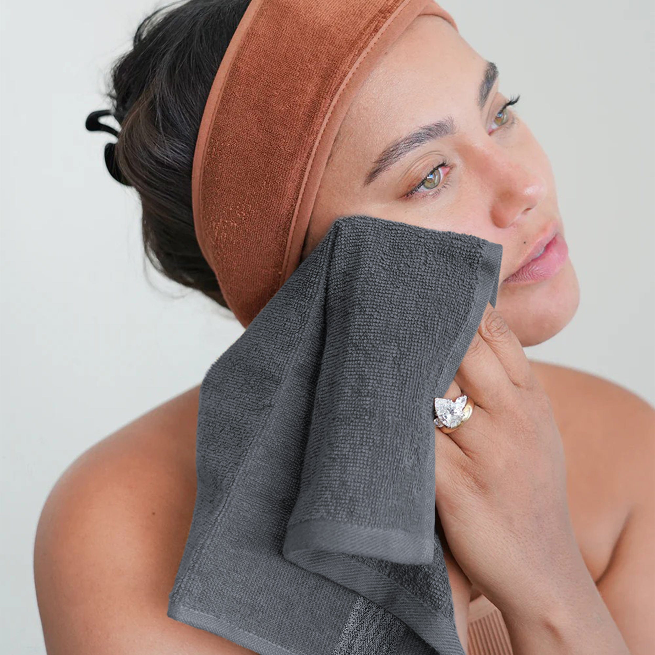 Rhodes Towel Grey 100% Cotton Hotel Quality Soft Super Absorbent Hand Bath Towels, Sheets & Face Cloths by OLIVIA ROCCO