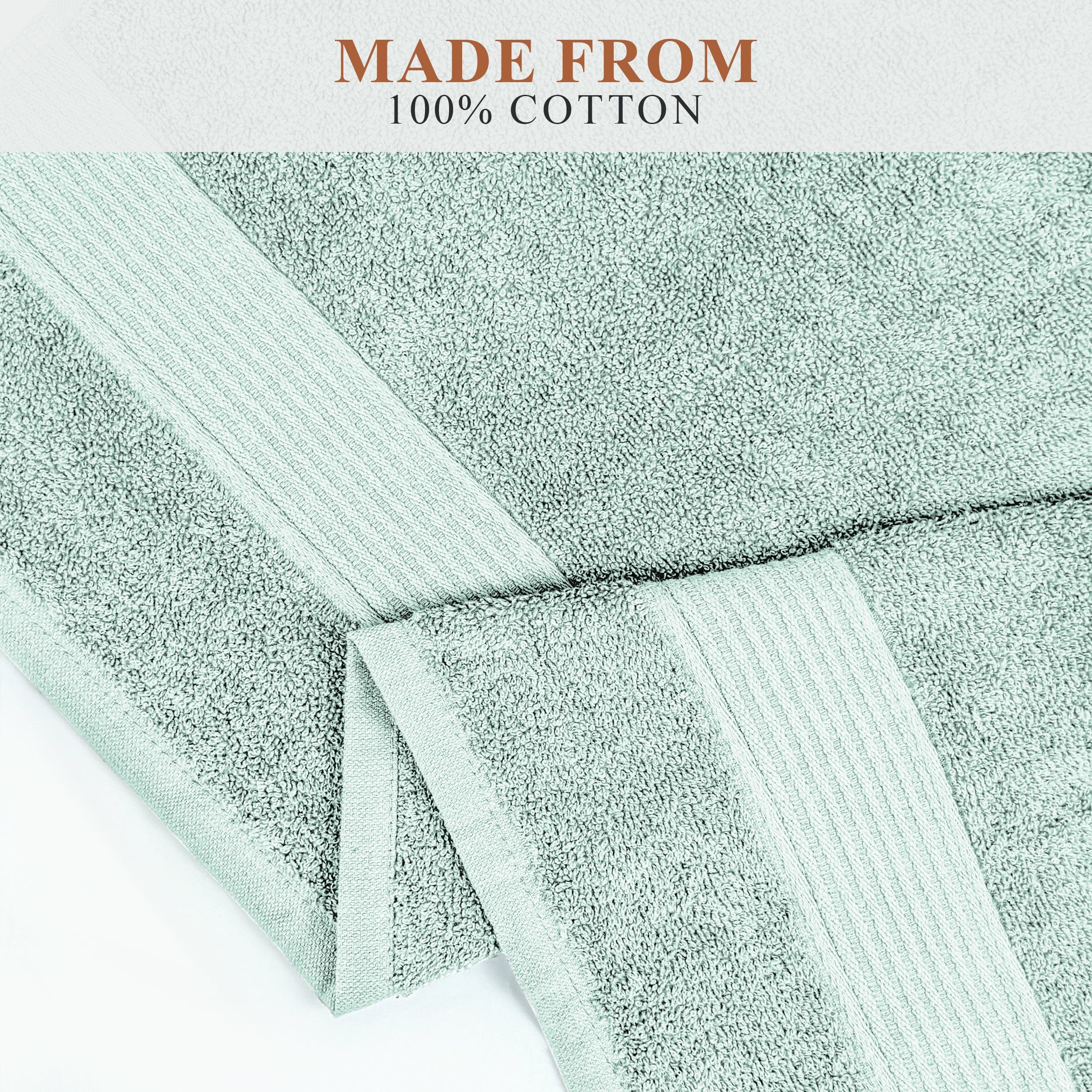 Rhodes Towel Seafoam 100% Cotton Hotel Quality Soft Super Absorbent Hand Bath Towels, Sheets & Face Cloths by OLIVIA ROCCO