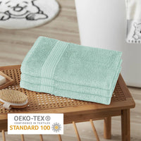 Rhodes Towel Seafoam 100% Cotton Hotel Quality Soft Super Absorbent Hand Bath Towels, Sheets & Face Cloths by OLIVIA ROCCO