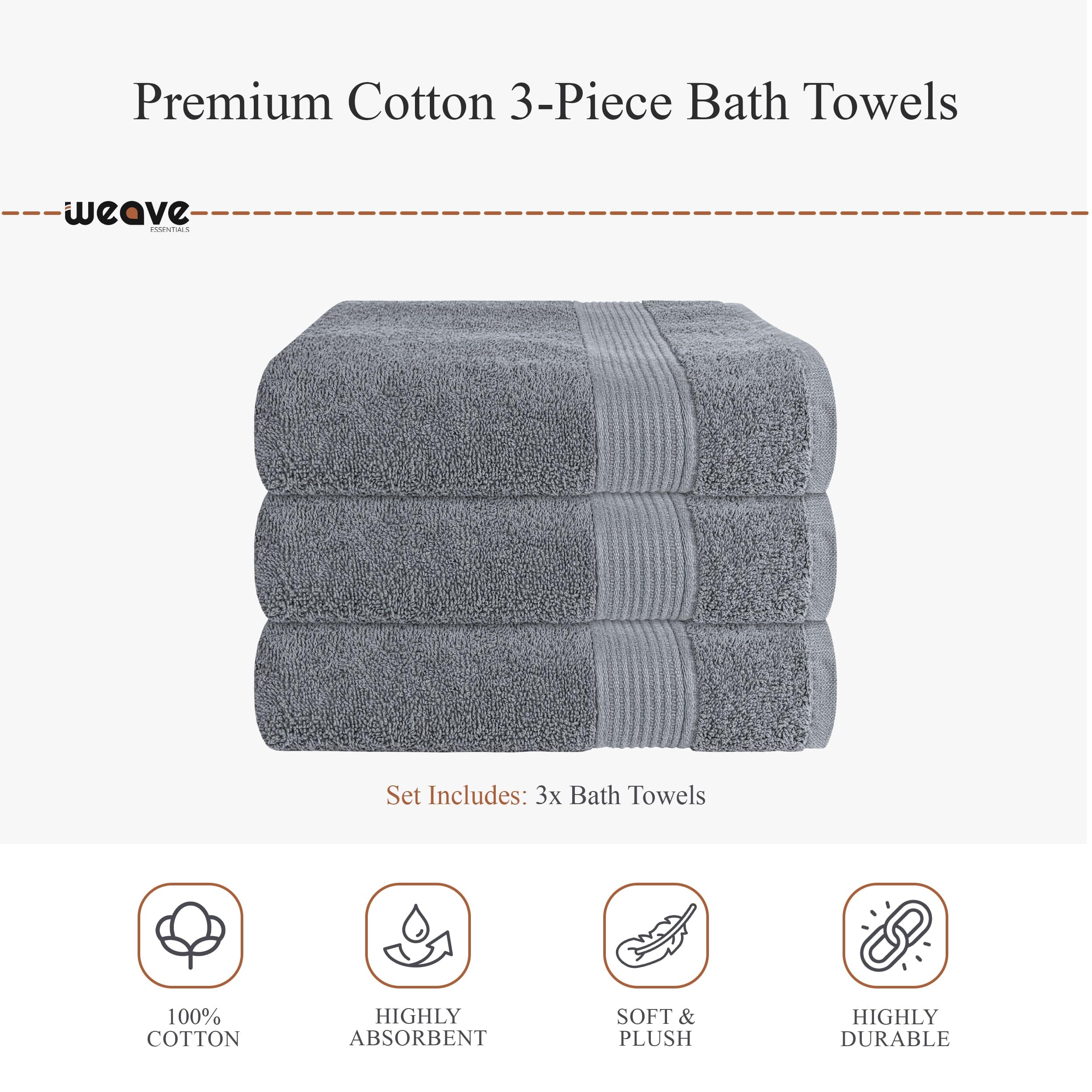 Rhodes Towel Silver 100% Cotton Hotel Quality Soft Super Absorbent Hand Bath Towels, Sheets & Face Cloths by OLIVIA ROCCO