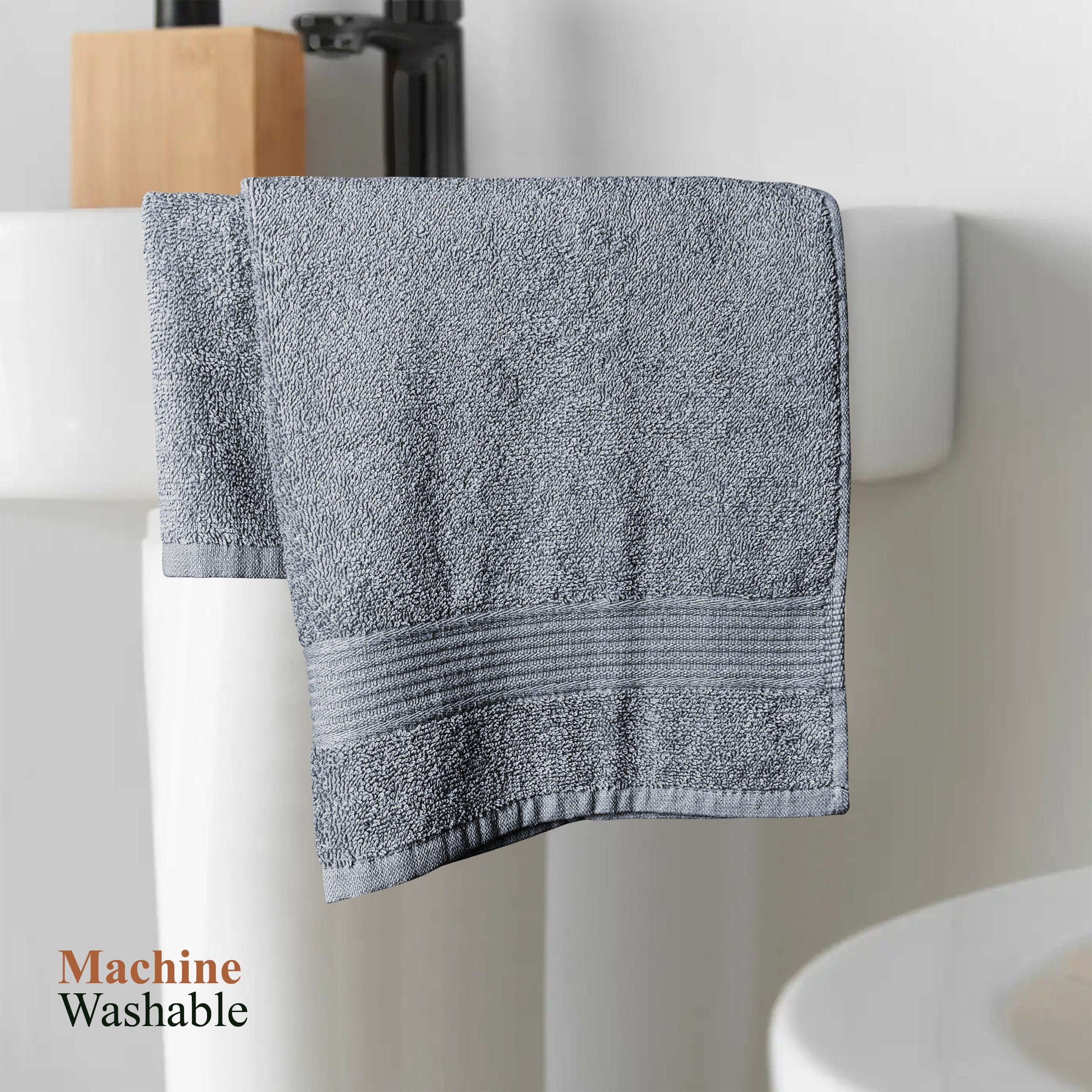 Rhodes Towel Silver 100% Cotton Hotel Quality Soft Super Absorbent Hand Bath Towels, Sheets & Face Cloths by OLIVIA ROCCO