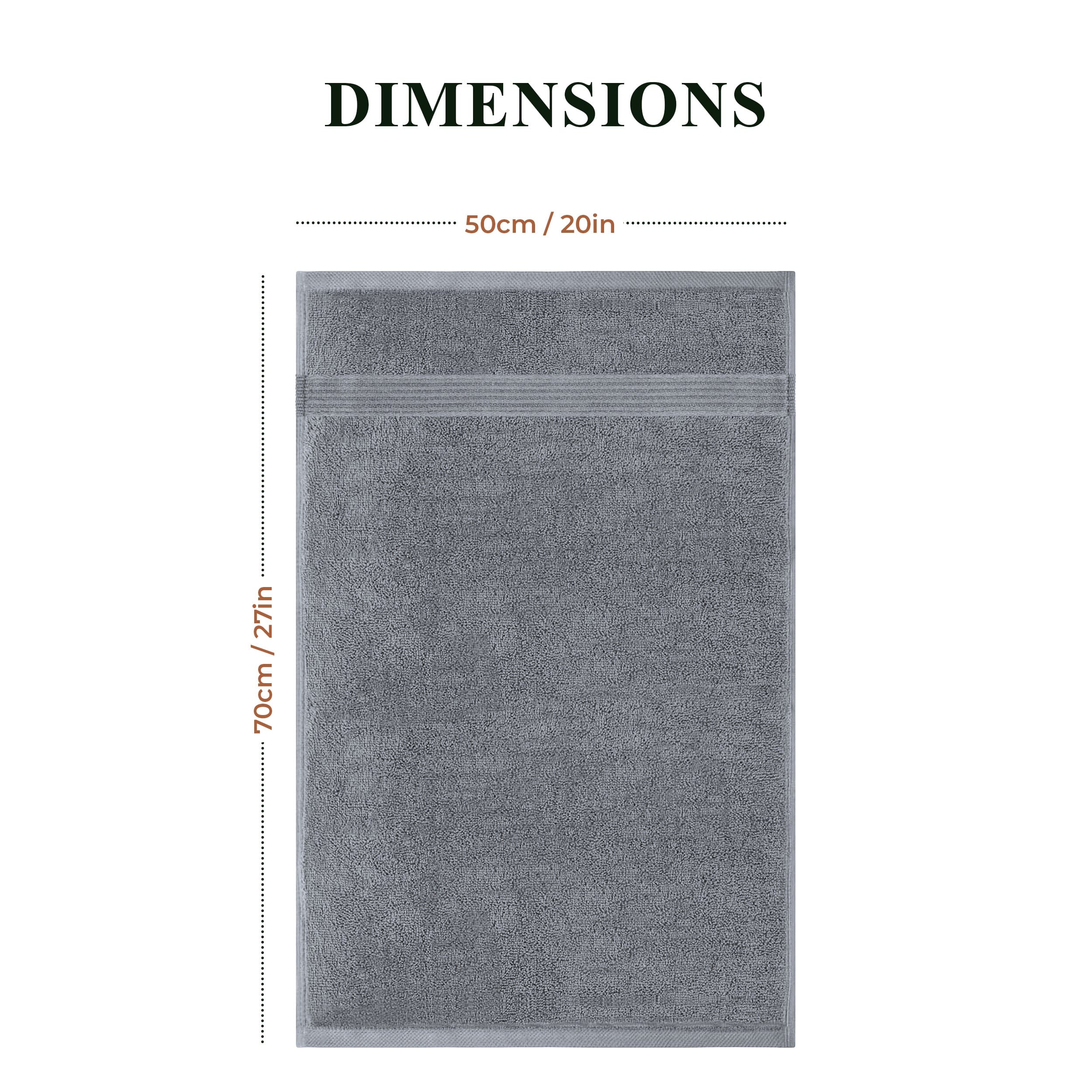 Rhodes Towel Silver 100% Cotton Hotel Quality Soft Super Absorbent Hand Bath Towels, Sheets & Face Cloths by OLIVIA ROCCO