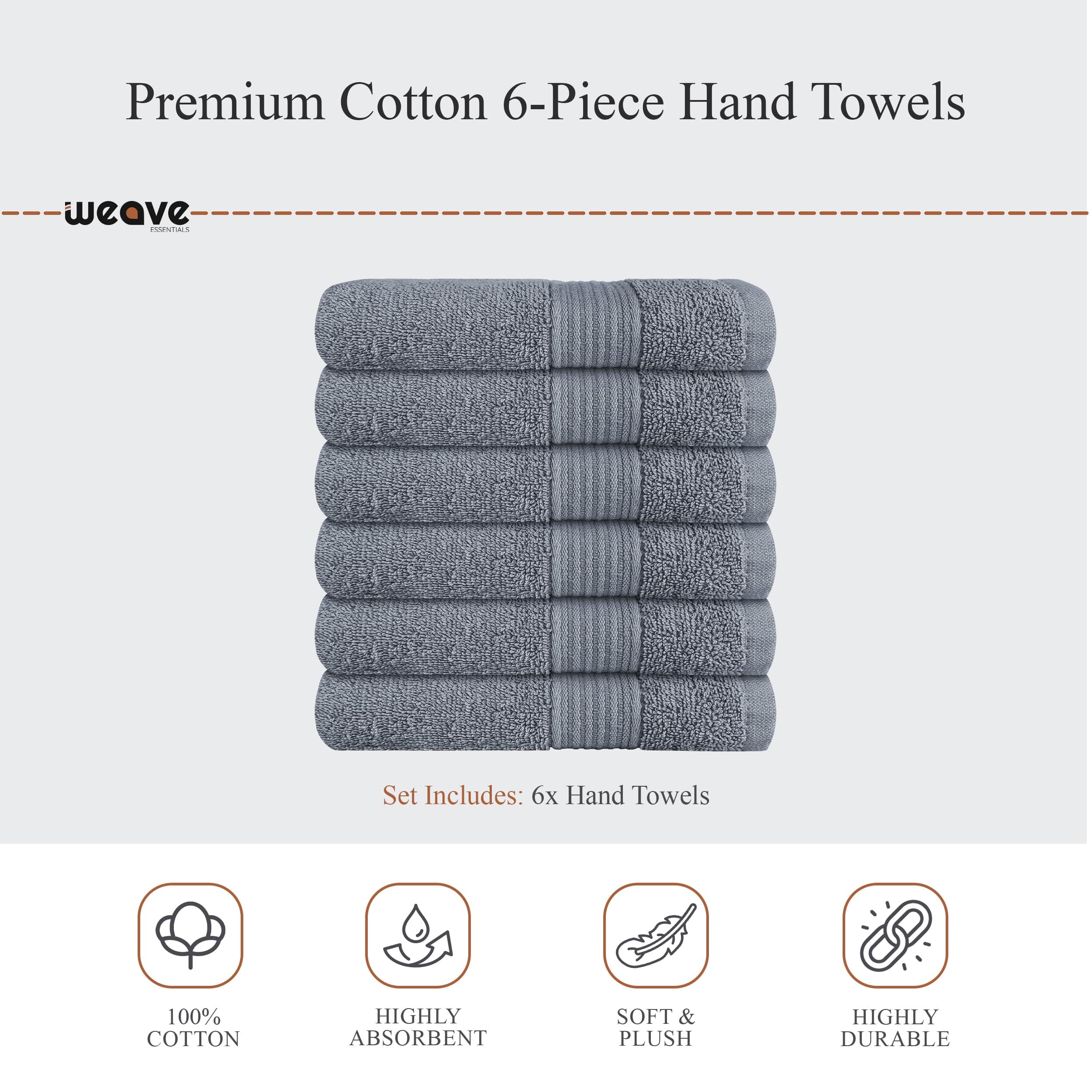 Rhodes Towel Silver 100% Cotton Hotel Quality Soft Super Absorbent Hand Bath Towels, Sheets & Face Cloths by OLIVIA ROCCO
