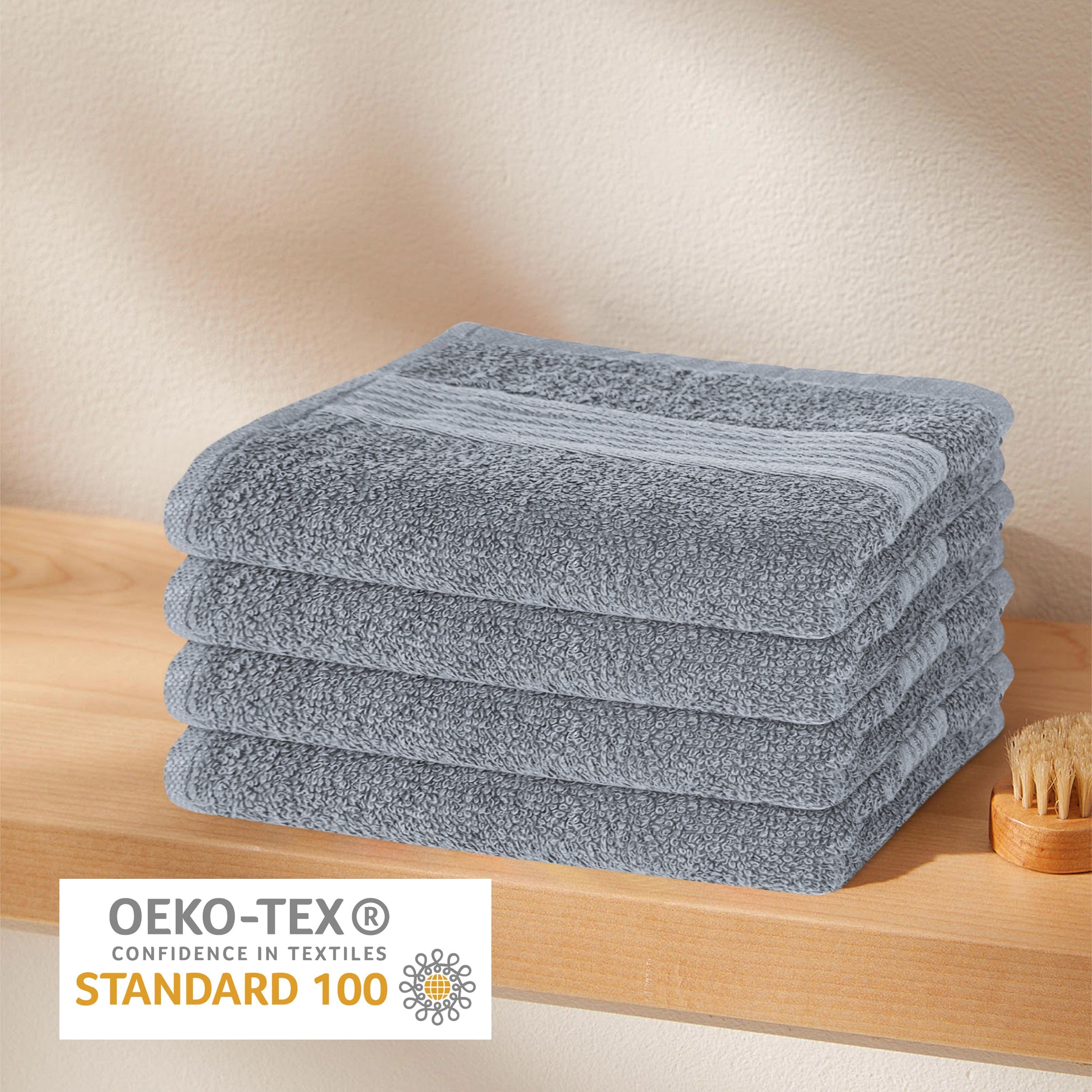 Rhodes Towel Silver 100% Cotton Hotel Quality Soft Super Absorbent Hand Bath Towels, Sheets & Face Cloths by OLIVIA ROCCO