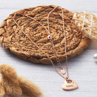 Rose Gold Nan Heart Necklace Created with Zircondia® Crystals