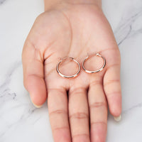 Rose Gold Plated 20mm Hoop Earrings
