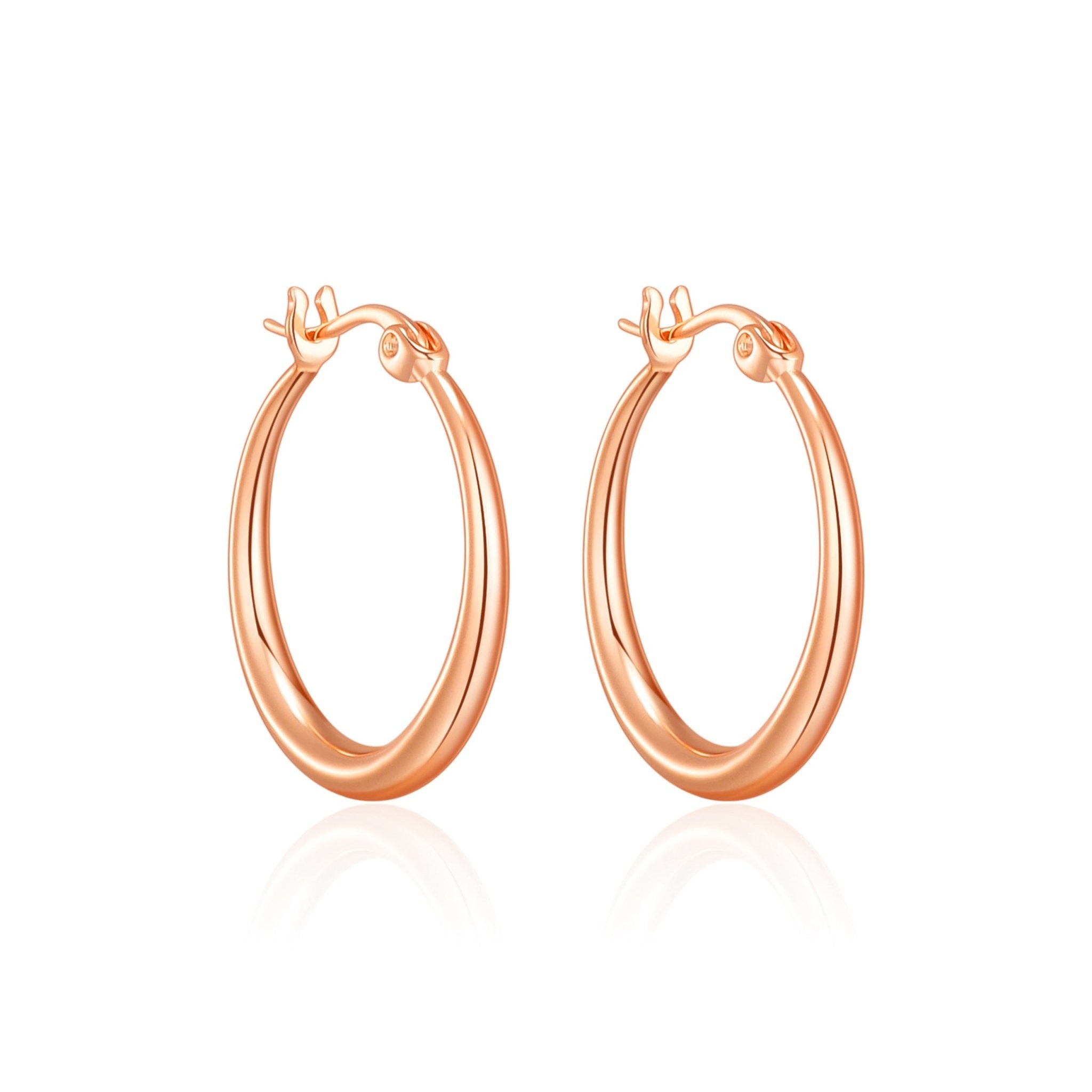 Rose Gold Plated 20mm Hoop Earrings
