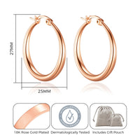 Rose Gold Plated 25mm Hoop Earrings