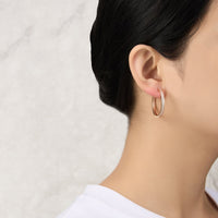 Rose Gold Plated 30mm Hoop Earrings Created with Zircondia® Crystals