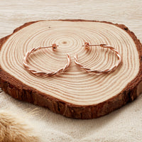 Rose Gold Plated 30mm Twisted Hoop Earrings