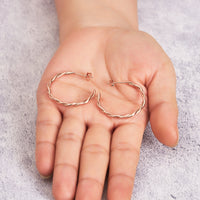 Rose Gold Plated 30mm Twisted Hoop Earrings