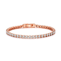 Rose Gold Plated 3mm Tennis Bracelet Created with Zircondia® Crystals