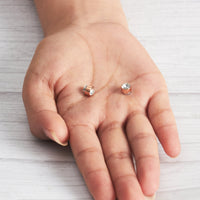 Rose Gold Plated 6mm Magnetic Clip On Earrings Created with Zircondia® Crystals