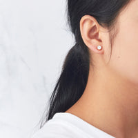 Rose Gold Plated 6mm Magnetic Clip On Earrings Created with Zircondia® Crystals