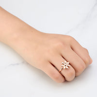 Rose Gold Plated Adjustable Daisy Ring
