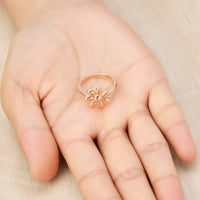 Rose Gold Plated Adjustable Daisy Ring