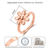 Rose Gold Plated Adjustable Daisy Ring