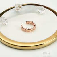 Rose Gold Plated Adjustable Heart Band Ring