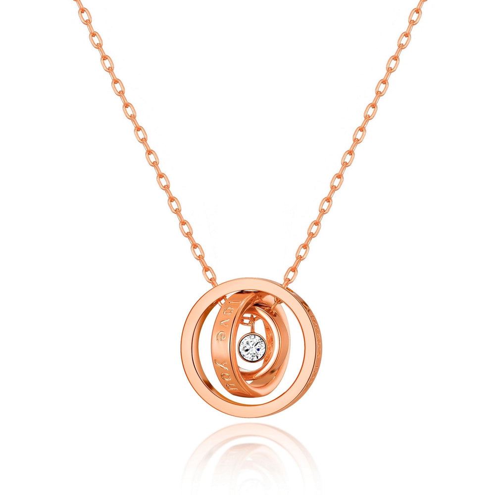 Rose Gold Plated Always My Mother Quote Necklace Created with Zircondia® Crystals