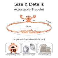 Rose Gold Plated Auntie Bracelet Created with Zircondia® Crystals