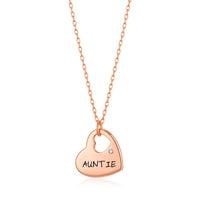 Rose Gold Plated Auntie Heart Necklace Created with Zircondia® Crystals
