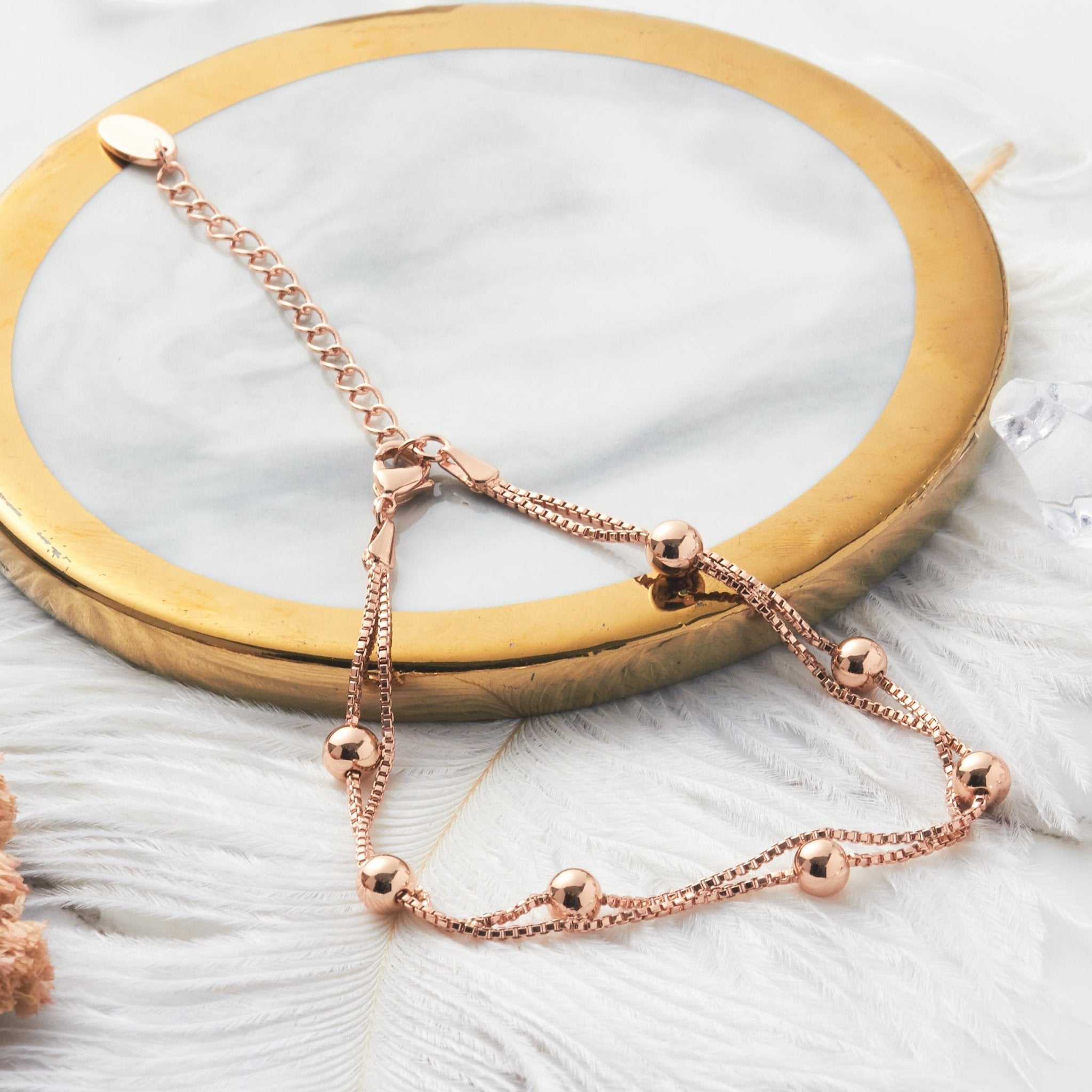 Rose Gold Plated Ball Bracelet