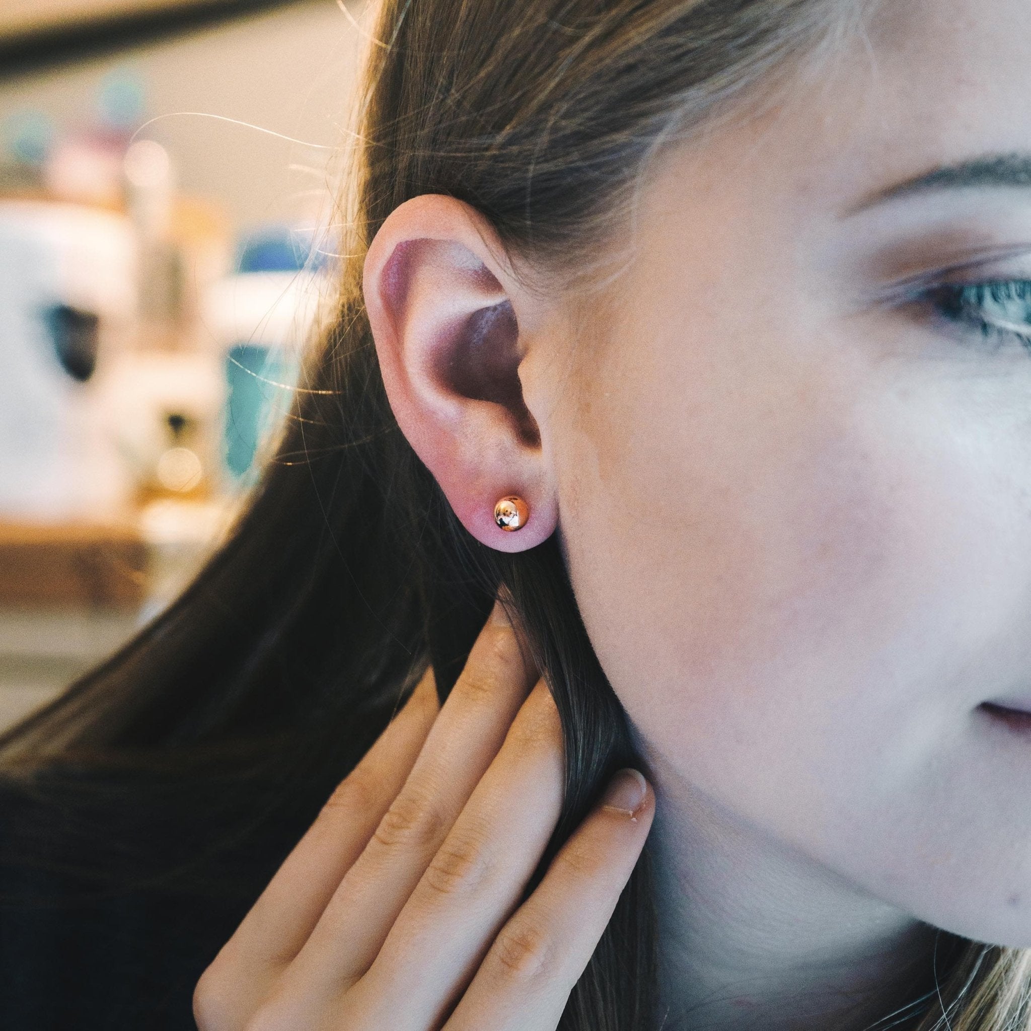 Rose Gold Plated Ball Stud Earrings