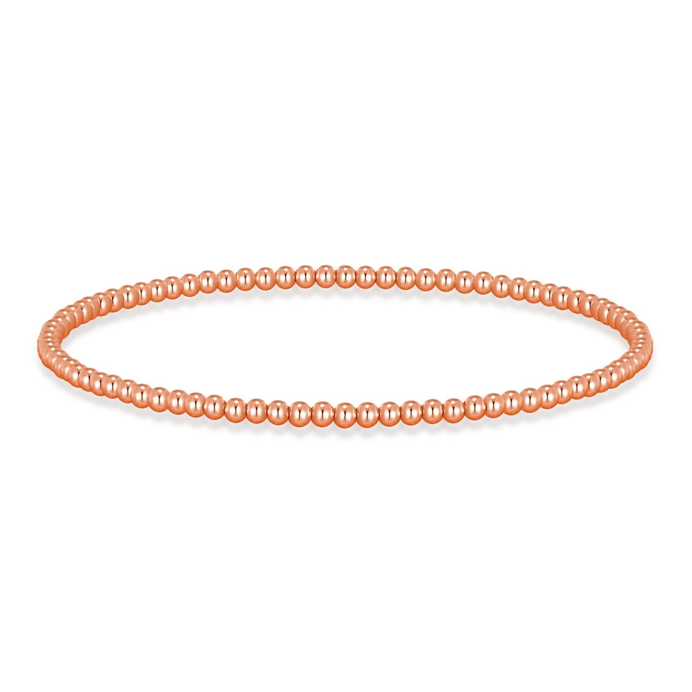 Rose Gold Plated Beaded Stretch Bracelet