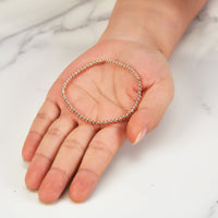 Rose Gold Plated Beaded Stretch Bracelet