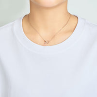 Rose Gold Plated Bow Necklace Created with Zircondia® Crystals