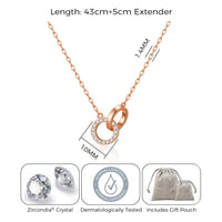 Rose Gold Plated Circle Link Necklace Created with Zircondia® Crystals
