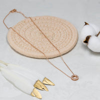 Rose Gold Plated Circle of Life Necklace Created with Zircondia® Crystals