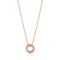 Rose Gold Plated Circle of Life Necklace Created with Zircondia® Crystals