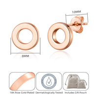 Rose Gold Plated Circle Stud Earrings