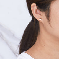 Rose Gold Plated Crown Stud Earrings