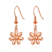 Rose Gold Plated Daisy Drop Earrings