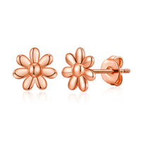 Rose Gold Plated Daisy Earrings