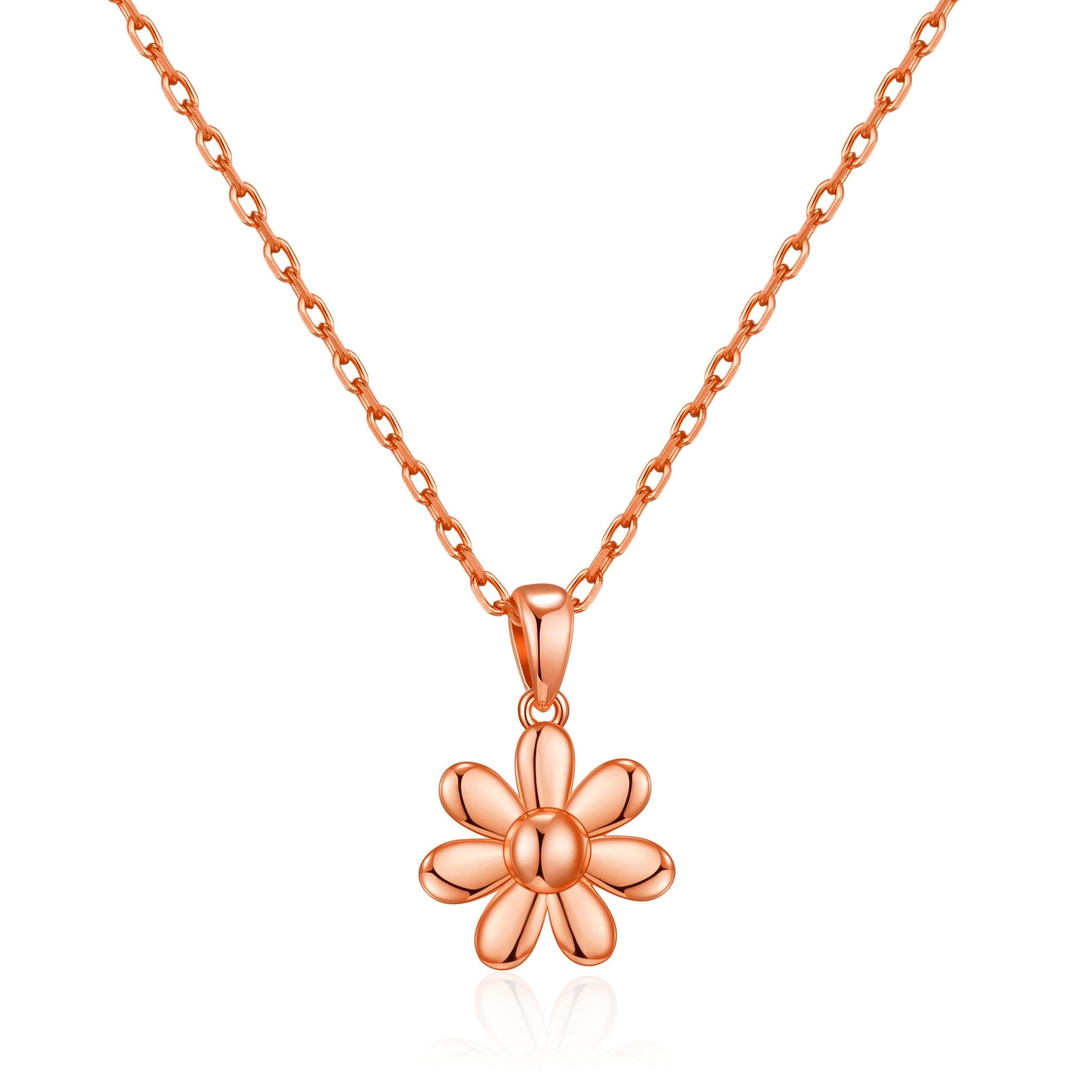 Rose Gold Plated Daisy Necklace