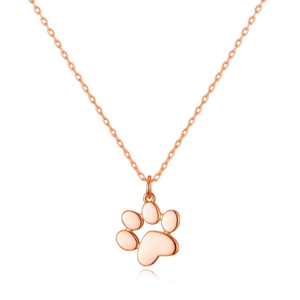Rose Gold Plated Dog Paw Necklace