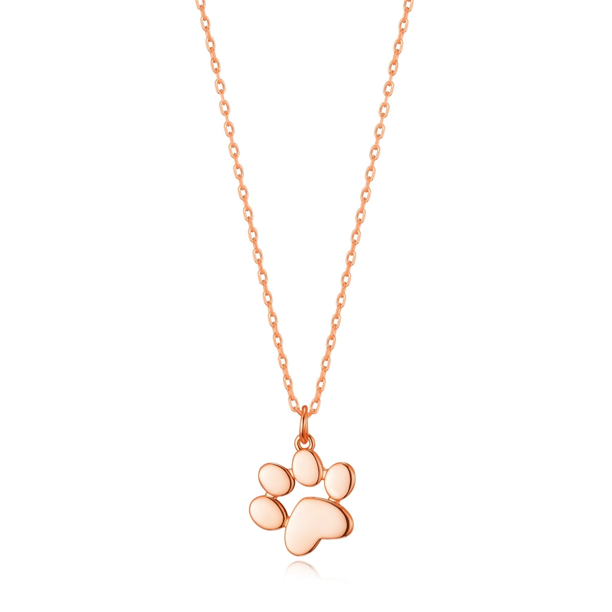 Rose Gold Plated Dog Paw Necklace