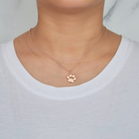 Rose Gold Plated Dog Paw Necklace