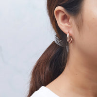 Rose Gold Plated Double Hoop Earrings Created with Zircondia® Crystals