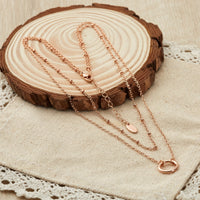 Rose Gold Plated Double Layered Circle Necklace
