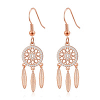 Rose Gold Plated Dream Catcher Drop Earrings Created with Zircondia® Crystals