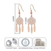 Rose Gold Plated Dream Catcher Drop Earrings Created with Zircondia® Crystals