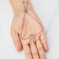 Rose Gold Plated Dream Catcher Friendship Bracelet Created with Zircondia® Crystals
